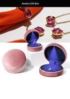 Boîte à bijoux en velours haut de gamme DEYI avec éclairage LED, couvercle Ciel et Terre, pour emballage de bracelets, colliers et pendentifs