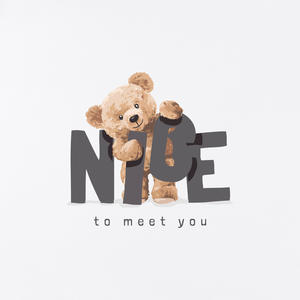 Camiseta blanca con estampado de oso, camiseta unisex holgada de algodón transpirable de manga corta Q68 - Product Image 3