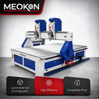 Router CNC para carpintería 1325 con doble husillo, 3 ejes, husillo refrigerado por agua, control NC Studio, para corte de letreros publicitarios, motor y engranajes