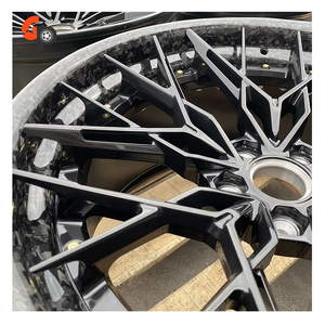 High Performance Two Piece Forged Wheel Wrapped Barrel Customized Parameters Black Finish With Center Cap Alloy Rim - Product Image 2
