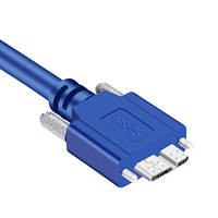 Kabel Kamera USB 3.0 Tipe A Male Ke Mikro B USB3.0, Kabel Kamera Usb 3.0 dengan Pengunci Sekrup untuk Penglihatan Mesin