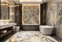 Lavabo Colonne Minimaliste Moderne Calacatta Viola - Vasque sur Pied en Pierre Naturelle pour Salle de Bain de Luxe