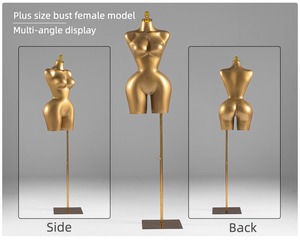Maniquíes de Torso Femenino con Soportes Metálicos Dorados, Maniquíes de Exhibición de Busto para Escaparates de Boutiques de Moda y Comercialización de Tiendas - Product Image 6