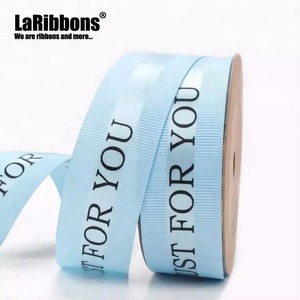 Eco-Friendly Polyester/Cotton Double Face Printed Grosgrain <b>Ribbon</b> 1-1/2 Inch Navy Blue Roll for Gift Packaging - Product Image 5