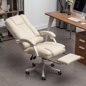 Ergonomic Office Chair With Footrest Height Adjustable Swivel <b>Desk</b> Chair For Home <b>Study</b> Bedroom Use - Product Image 1