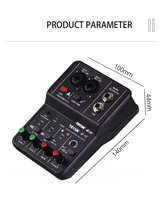 TEYUN Q12 Interface audio USB Métal Carte son 2 canaux Console de mixage Arrangement d'enregistrement Table d'harmonie