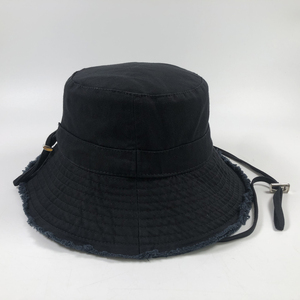 ODM couleur unie déchiré coton Boonie chapeau femmes Logo brodé réglable classique rétro bassin <span class=keywords><strong>bob</strong></span> personnalisé seau chapeau en détresse - Product Image 4