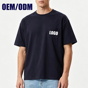 Camisetas de algodón de alta calidad de 260 g/m² con bolsillo, informales, con impresión de logotipo, para hombre, lisas, al por mayor, personalizadas. - Product Image 1