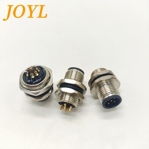 Conector M12 de 4 pines, kit de enchufe macho para montaje en panel, acoplamiento de aviación roscado de 12 mm, impermeable IP67, paquete de 5 - Product Image 3