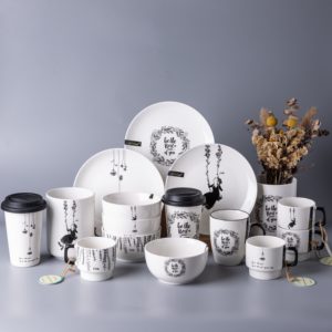 Tazones de Cerámica de Cuento de Hadas, Ilustración Vintage en Blanco y Negro, Tazones para Sopa/Cereal con Frases Inspiradoras - Product Image 4