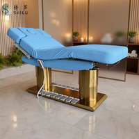 Fauteuil de massage et de soin esthétique moderne sur mesure pour usine, avec 4 moteurs électriques, base plaquée or, pour spa, cils et visage, usage commercial et professionnel