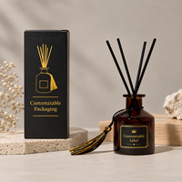 Diffuseur de parfum en verre personnalisable de 50 ml pour la maison et l'hôtel, désodorisant d'ambiance sans flamme aux huiles essentielles, parfum longue durée