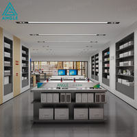Luxuriöse Moderne LED-Beleuchtung Handy-Reparatur-Shop Dekoration Handy-Zubehör Vitrine Display Handy-Kiosk-Design