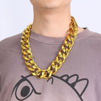 Collier chaîne épaisse en acrylique couleur or Hip Hop pour hommes, chaîne à maillons en plastique surdimensionnée punk, bijoux pour hommes