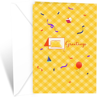 Tarjetas de Invitación de Cumpleaños Grandes de Lujo Personalizadas en Rojo y Amarillo con Mensaje en el Interior, Diseño Elegante y de Calidad, Artículos para Fiestas