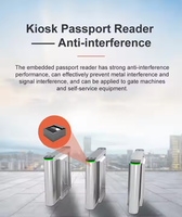 Kiosque en libre-service USB avec scanner de documents, scanner MRZ OCR RFID, scanner de codes-barres, lecteur de passeport pour le contrôle des frontières, authentification d'identité