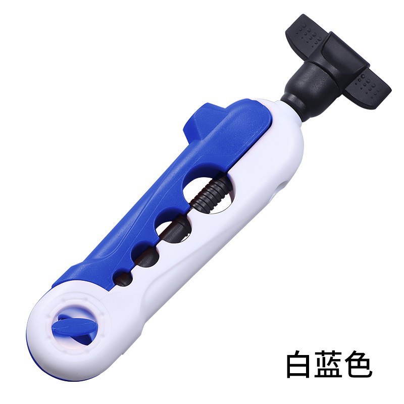 Portable plastic handle winder, white and blue