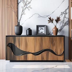 Solid Wood <b>Sideboard</b> 120x40x85cm Storage Cabinet Living Room Furniture Modern Design Multi Layer Storage Cabinet - Product Image 2