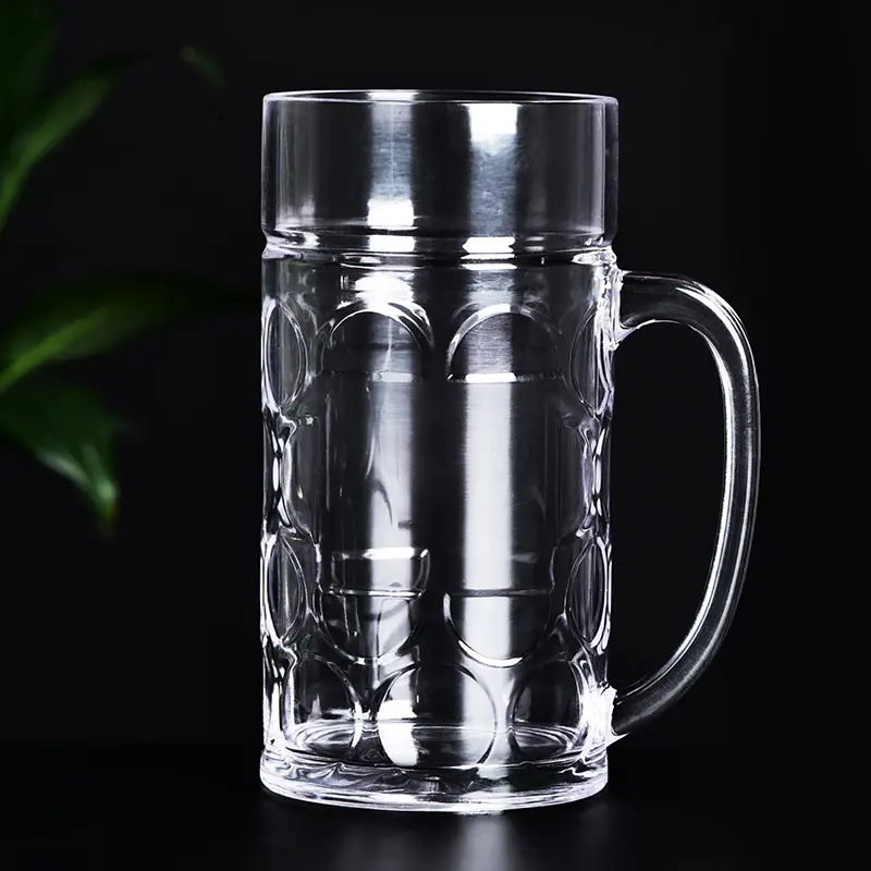 1000ml /34oz Plastic Beer Mug Plastic Cup With Handle Tea Cup PC Drink Cup