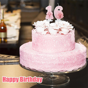 Velas de Cumpleaños con Lazo Rosa, Números y Formas Variadas de Cera para Celebraciones de Primer Cumpleaños, Fiestas y Aniversarios - Product Image 5