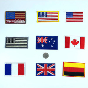 Custom Country Flag Patch Chile USA Canada <strong>UK</strong> France Iron on Embroidery Badge for Hat and <strong>Clothes</strong> - Product Image 2