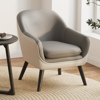 Einzelner U-förmiger Massivholz-Sessel mit Schwammfüllung, Niedliches Lazy-Bones-Design im Nordischen Stil für Wohnzimmer und Vermietung