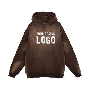 Ventes chaudes, sweat-shirts pour hommes en molleton uni dégradé, logo personnalisé, sweat-shirts surdimensionnés en molleton épais, teinture par pulvérisation pour hommes - Product Image 1