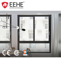 Ventanas correderas de aluminio certificadas por el fabricante NOA, doble acristalamiento y rejillas integradas, diseño eficiente energéticamente, ventanas correderas