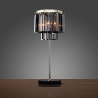 Mini lampe de table de lecture moderne en cristal chromé électrique LED pour hôtel, décoration, luxe, pour les détaillants