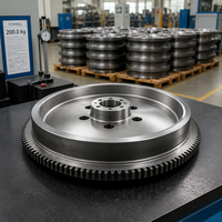 Volant d'inertie industriel dynamique équilibré sur mesure 200 kg OEM GGG50 en fonte ductile usiné CNC de précision