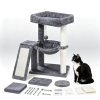 Arbre à chat d'intérieur pour petit appartement, avec griffoir en sisal, hamac en peluche et condo pour chat, mobilier d'escalade