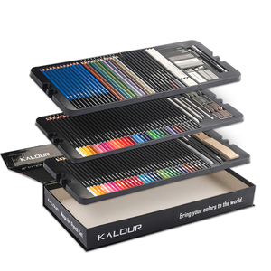 KALOUR marca vendita calda 142 pezzi <span class=keywords><strong>matite</strong></span> colorate matita per schizzi matita per acquerello Set da <span class=keywords><strong>disegno</strong></span> Kit per schizzi in scatola di cartone - Product Image 6