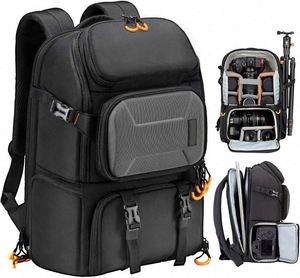 Sac à dos pour appareil photo, grand sac pour appareil photo avec compartiment pour ordinateur portable, support pour trépied, housse imperméable, photographie en plein air - Product Image 1