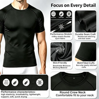 Ropa Deportiva para Hombre, Camiseta Deportiva de Compresión Ajustada de Manga Corta, Transpirable, de Secado Rápido, para Entrenamiento Deportivo y Fitness