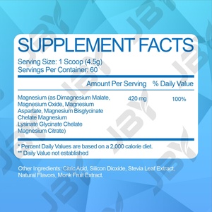 JBY OEM/ODM Fabrication de produits de marque privée Fournisseur de poudre de magnésium apaisante Aide à la relaxation du corps et des sentiments Compléments nutritionnels sportifs - Product Image 2