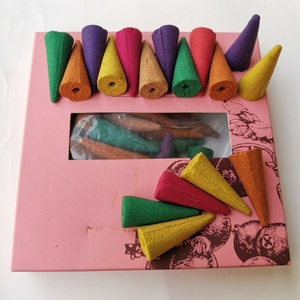Natural Wood Topflow <b>Backflow</b> <b>Incense</b> Colorful <b>Cone</b> for Essential Oils & Aromatherapy Home Decorate Scented <b>Incense</b> <b>Cone</b> - Product Image 2