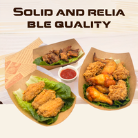 Barquette en papier kraft de 4 oz avec laminage mat, recyclable, logo personnalisé pour les frites et les sushis à emporter