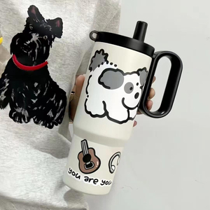 Elegante Vaso Térmico de Acero Inoxidable con Aislamiento al Vacío, con Pajita, para Twilight Big Mac Ice King, con Tapa de Asa, Diseño de Dibujos Animados, Gran Capacidad, para Viajes - Product Image 5