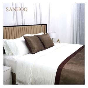 SANHOO Set di Biancheria da Letto di Lusso 4 Pezzi 300TC King Size Bianco 100% Cotone per Hotel - Product Image 3