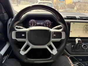 Volante de Coche de Alta Calidad para Land Rover Range Rover 2020 2016, Fibra de Carbono Mate, Costuras Blancas, Cuero Perforado - Product Image 1