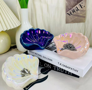 Boîte de rangement pour bijoux en céramique artisanale Art Déco avec lampe tactile - Product Image 4