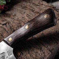 8-Inch Gesmeed Roestvrijstalen Hakmes Met Houten Handvat Voor Keuken Voor Chef-Kok Slager Vlees Groenten Vis Snijden