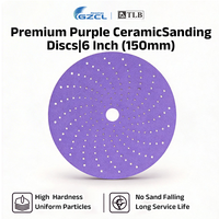 Disque abrasif rectangulaire de 6 pouces avec fixation auto-agrippante, grains 800, 1000, 1200, 1500, 2000 #   Ponceuse orbitale aléatoire Grit Power