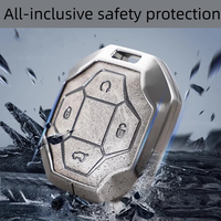 Alliage de zinc + housse en cuir adaptée pour Jetour Traveller 2023 2024 2025 Plus clé de voiture étui complet coque sac housse de clé de voiture
