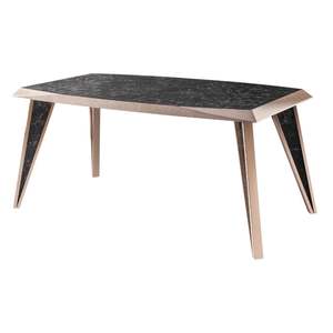 Table à manger rectangulaire moderne pliable en marbre avec pieds en métal, modèle Concord 6 places - Product Image 1