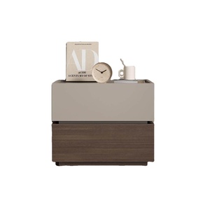 Comodino Moderno Minimalista Italiano in Legno Massello Premium con 2 Cassetti Contenitore per Camera da Letto e <span class=keywords><strong>Arredamento</strong></span> <span class=keywords><strong>Casa</strong></span> - Product Image 1