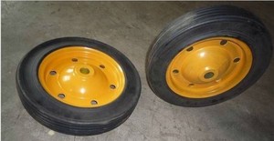 3.00-8 Luftreifen Stahlfelge Schubkarren-Lenkrolle Vollgummi-Schwenkrad Kunststoff-Polyurethan 150kg Tragkraft Ohne Bremse - Product Image 2