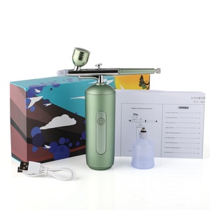 ชุดเครื่องพ่นออกซิเจนเพื่อความงาม พร้อมเครื่องอัดอากาศ นาโนมอยส์เจอร์ ปืนพ่นแป้งแบบมินิ ชุดถ้วยแอร์บรัชสำหรับแต่งหน้า - Product Image 1