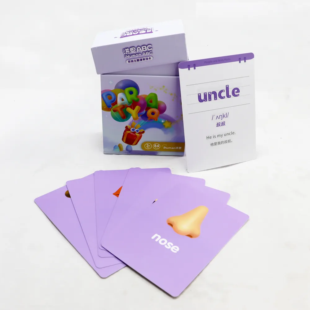 Lettres imprimées en usine carte flash apprentissage pour enfants conception de logo personnalisé impression cartes flash parlantes jouets d'apprentissage