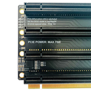 PCIe-Bifurcation x16 ถึง x4x4x4x4 การ์ดขยาย PCI-E PCI-Express 3.0 x16 1 ถึง 4 Gen3 การ์ดอะแดปเตอร์ <span class=keywords><strong>SATA</strong></span> พอร์ตแยกการ์ด - Product Image 3